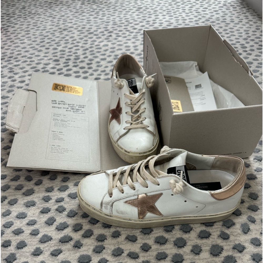 Golden Goose Rose Gold/White High Star